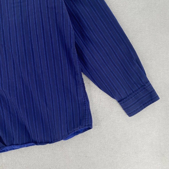 Ben Sherman Shirt Mens 15.5 Button Up Long Sleeve Blue Striped 34-35 - Picture 5 of 13